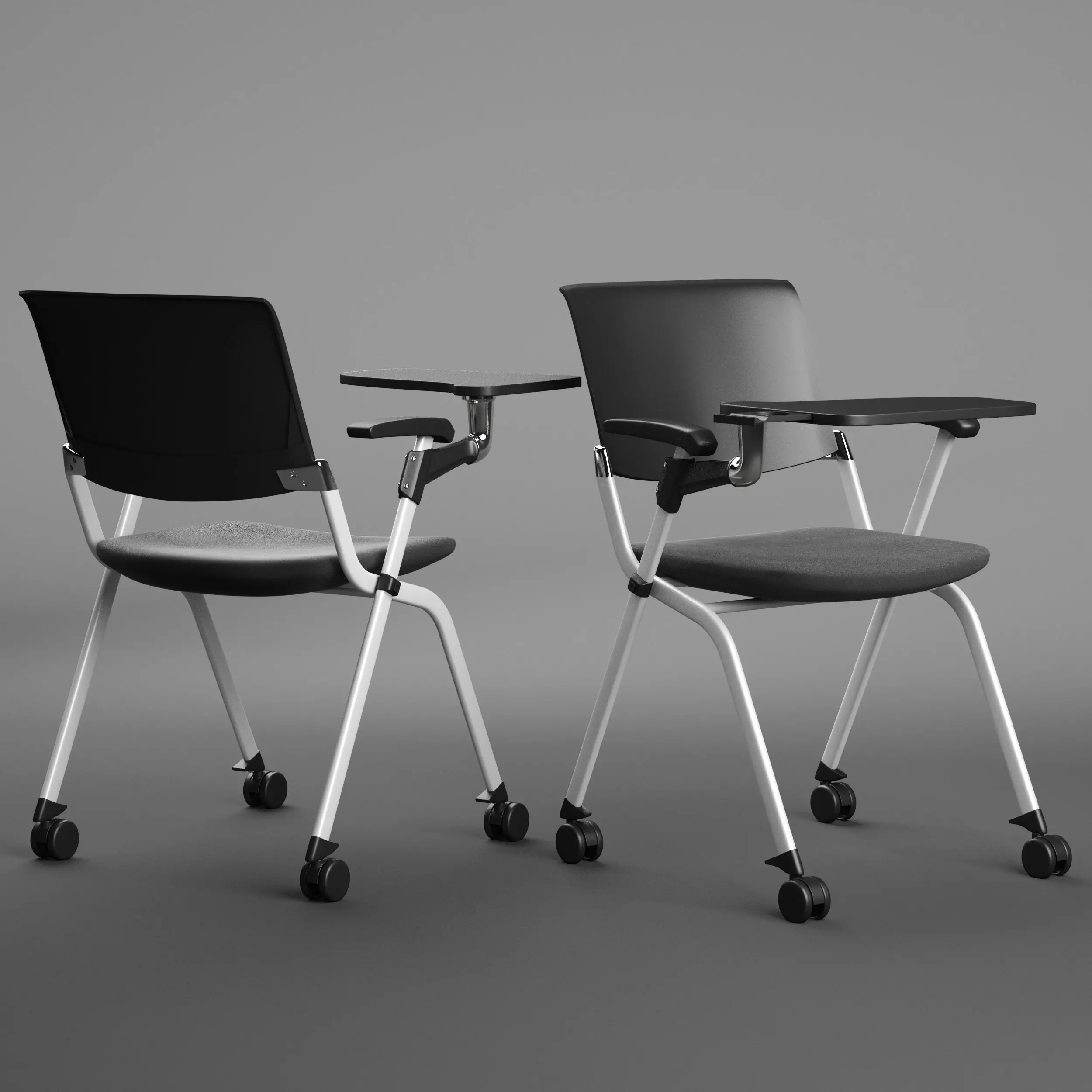 Office folded chair with table 3D model