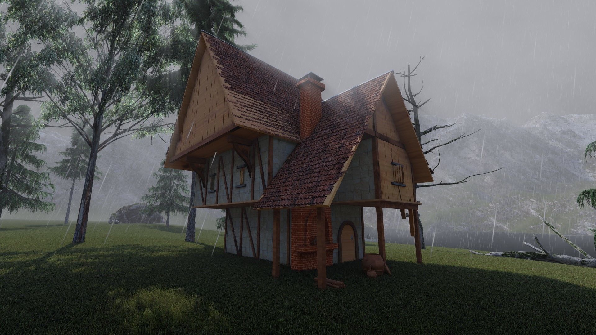 All materials in maya export fbx file Low-poly 3D model_2