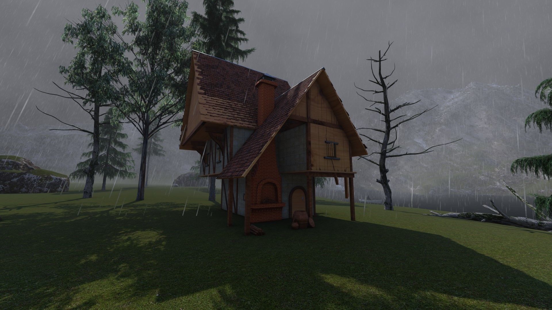 All materials in maya export fbx file Low-poly 3D model_4