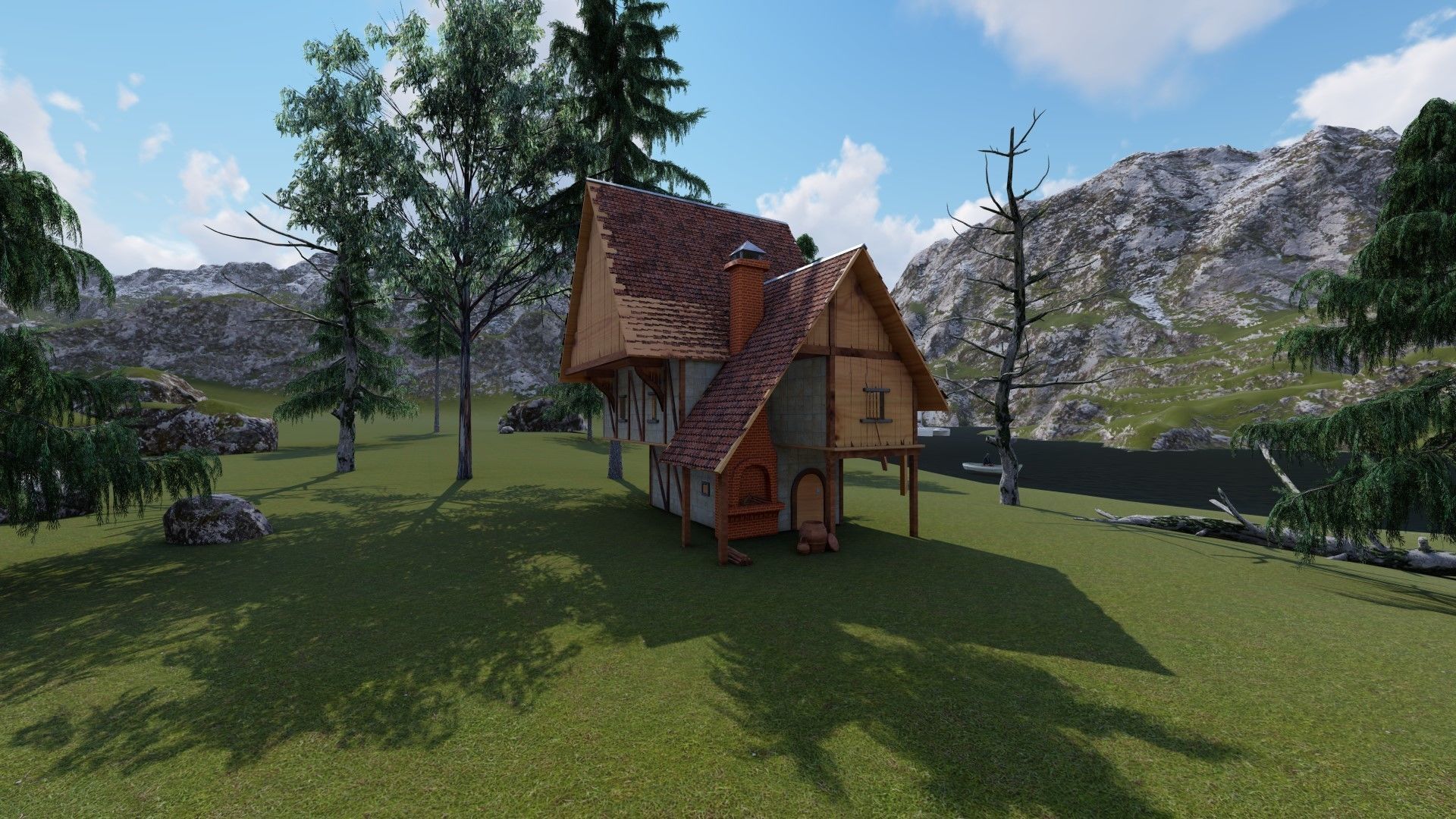 All materials in maya export fbx file Low-poly 3D model_1