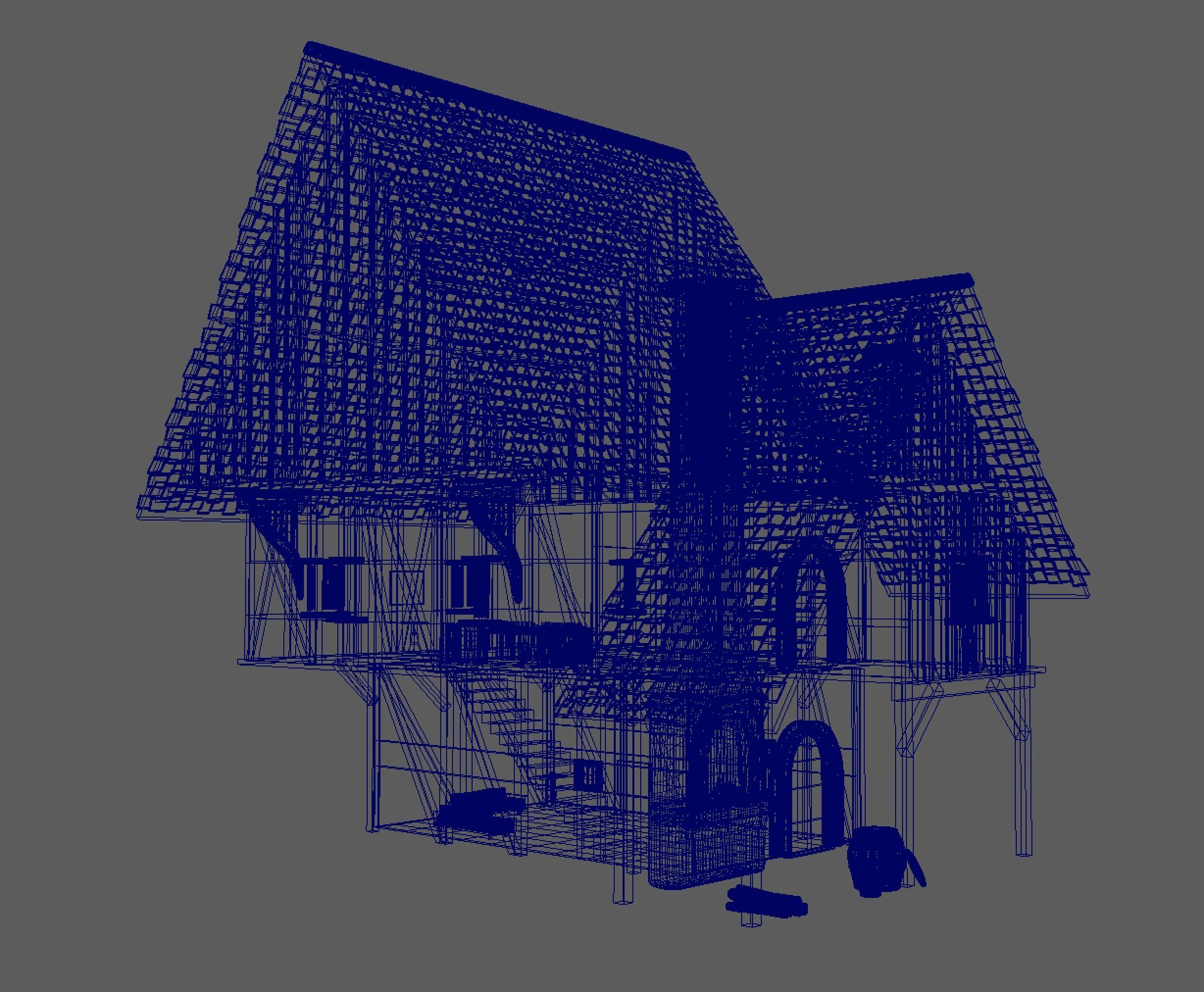 All materials in maya export fbx file Low-poly 3D model_10