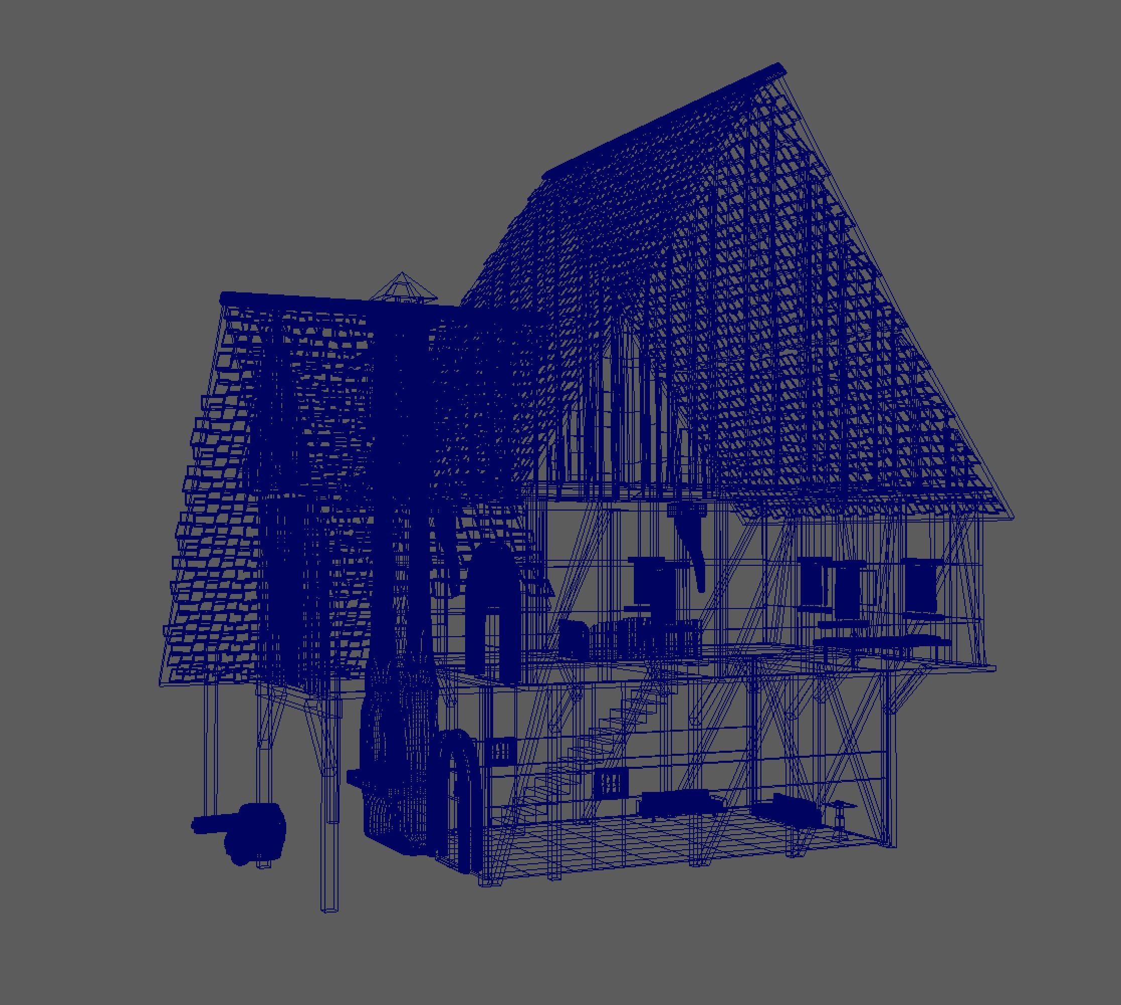 All materials in maya export fbx file Low-poly 3D model_12