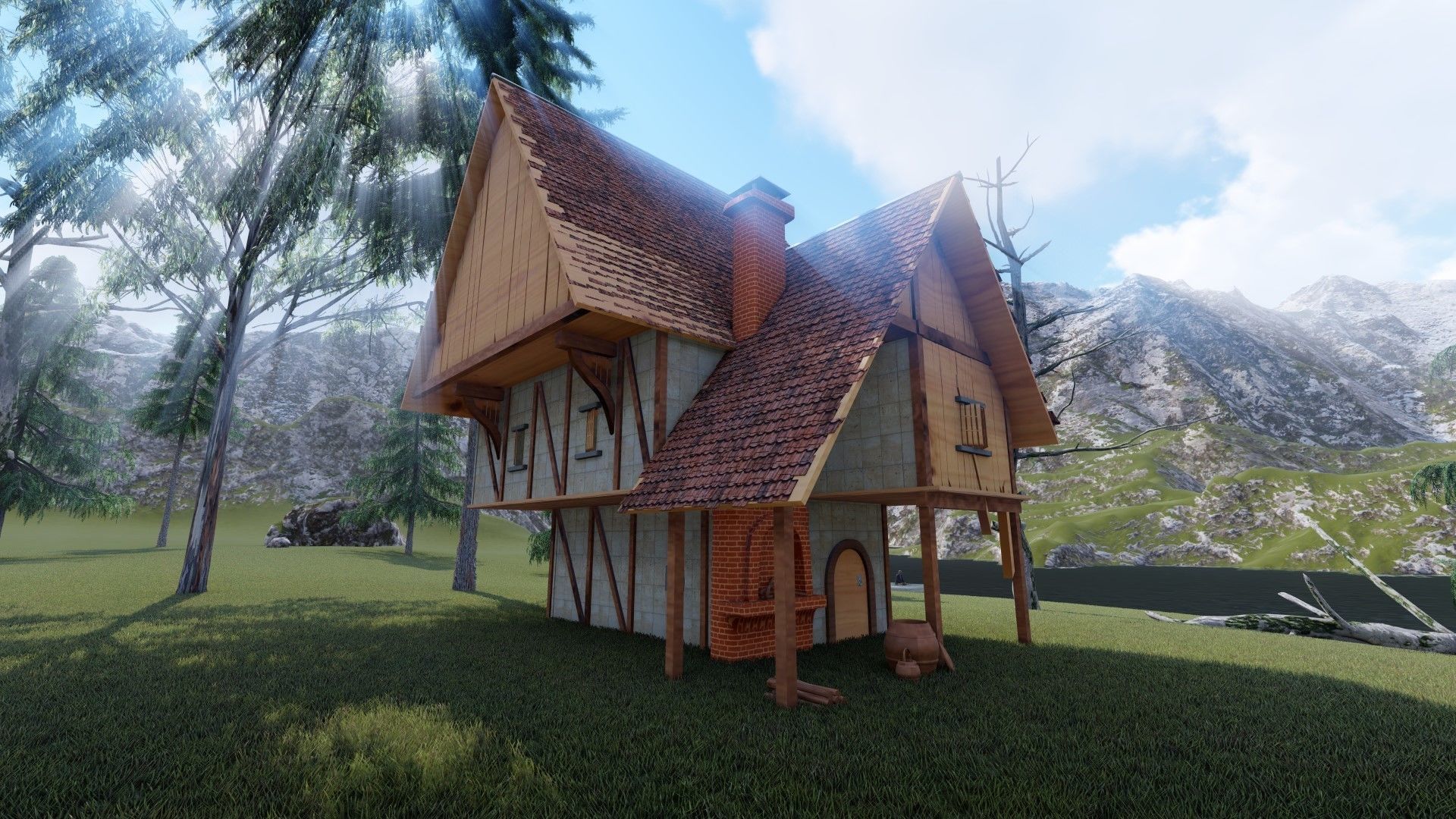 All materials in maya export fbx file Low-poly 3D model_9