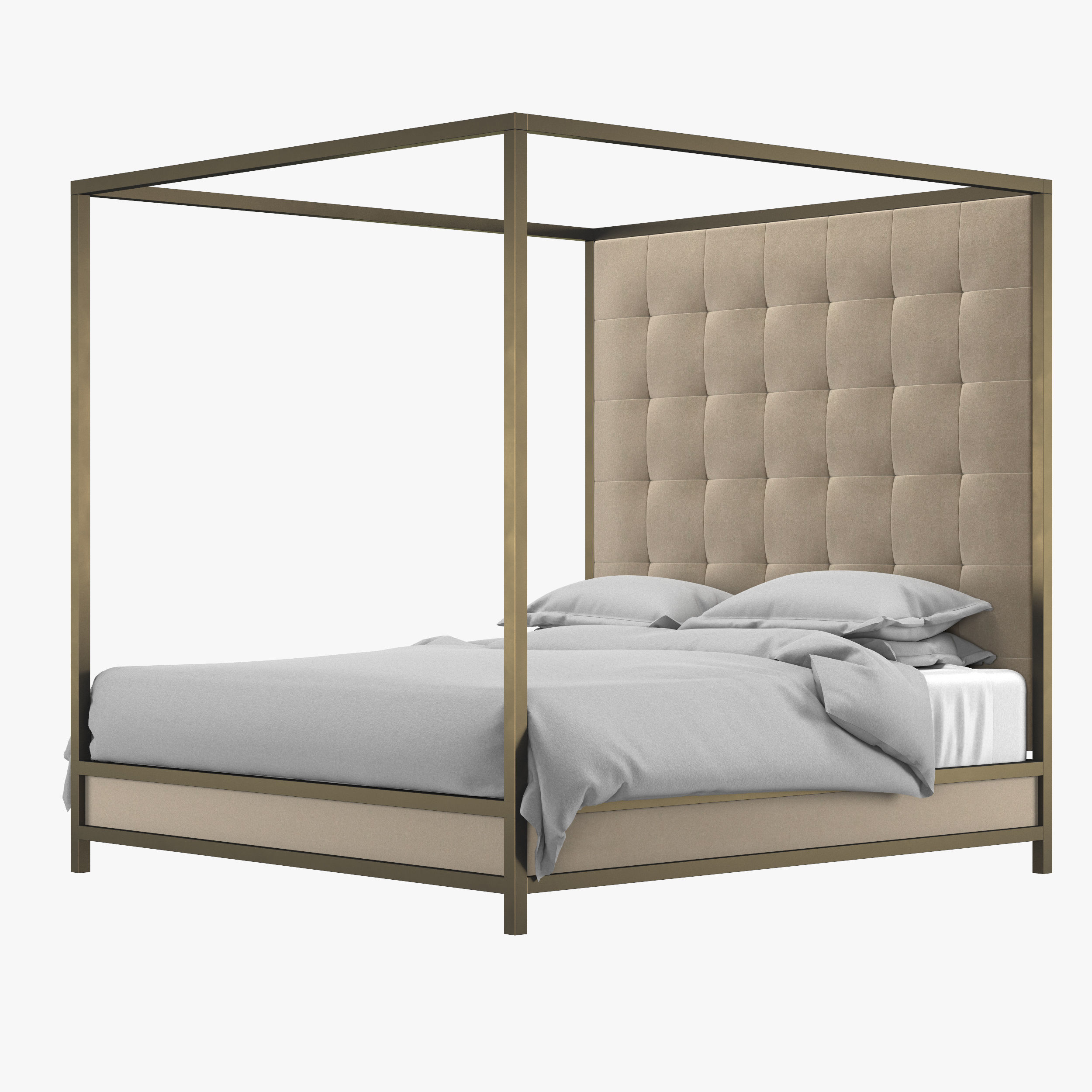 Bed with High Head 3D model_1