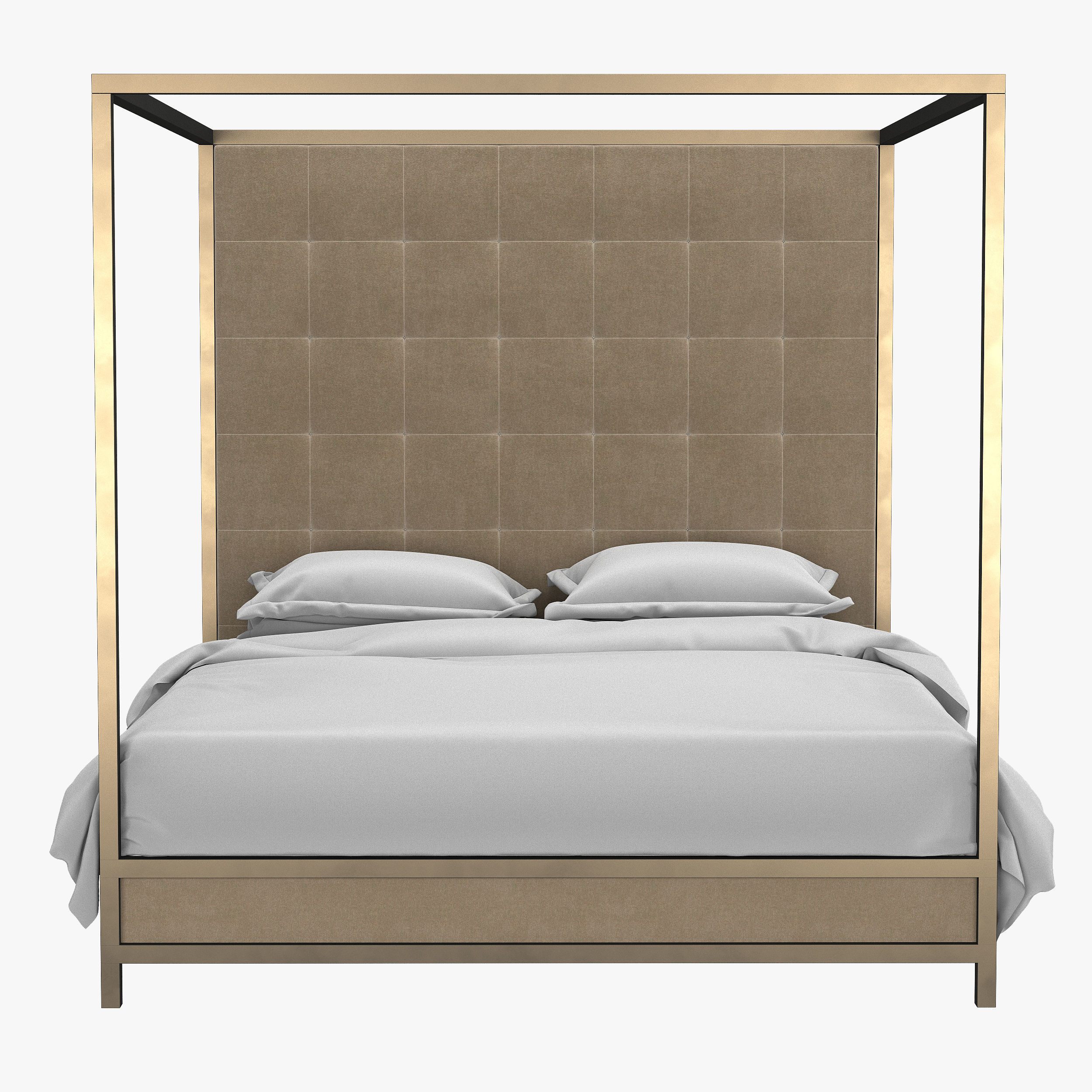Bed with High Head 3D model_2