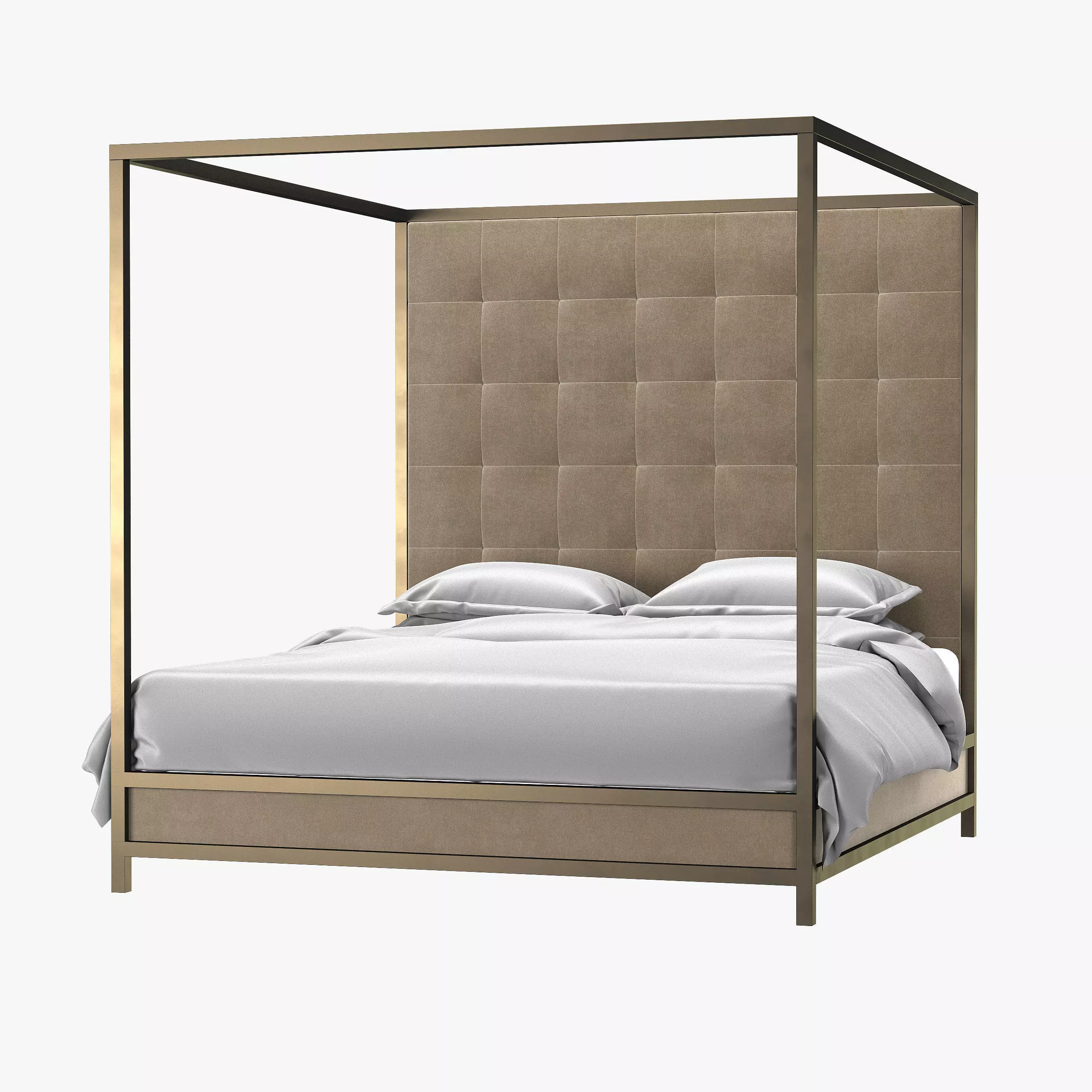 Bed with High Head 3D model_0