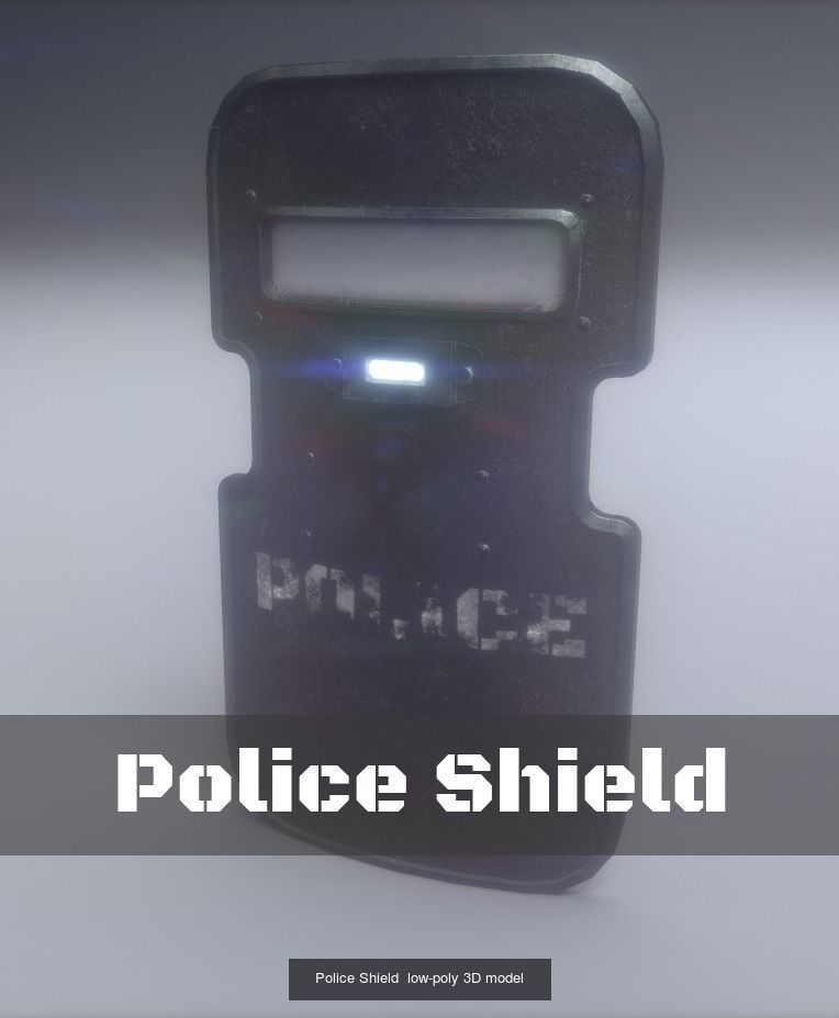 Balistic Police Shields 3D Model Collection_2