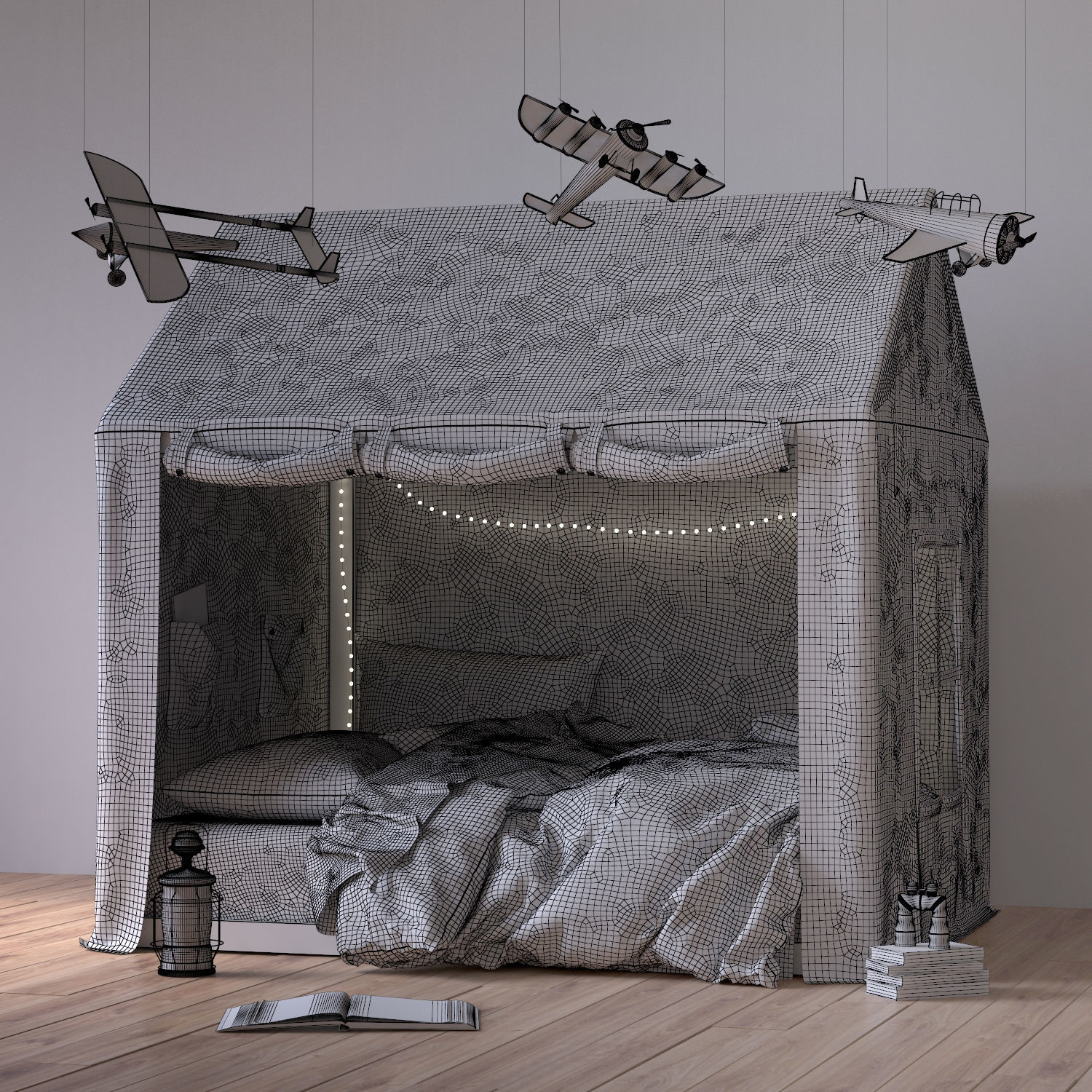 Tented Bed 3D model_5
