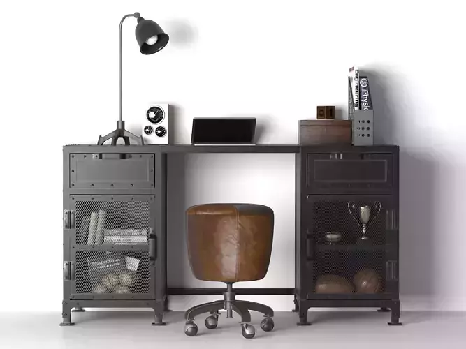 Hopper Storage Desk 3D model