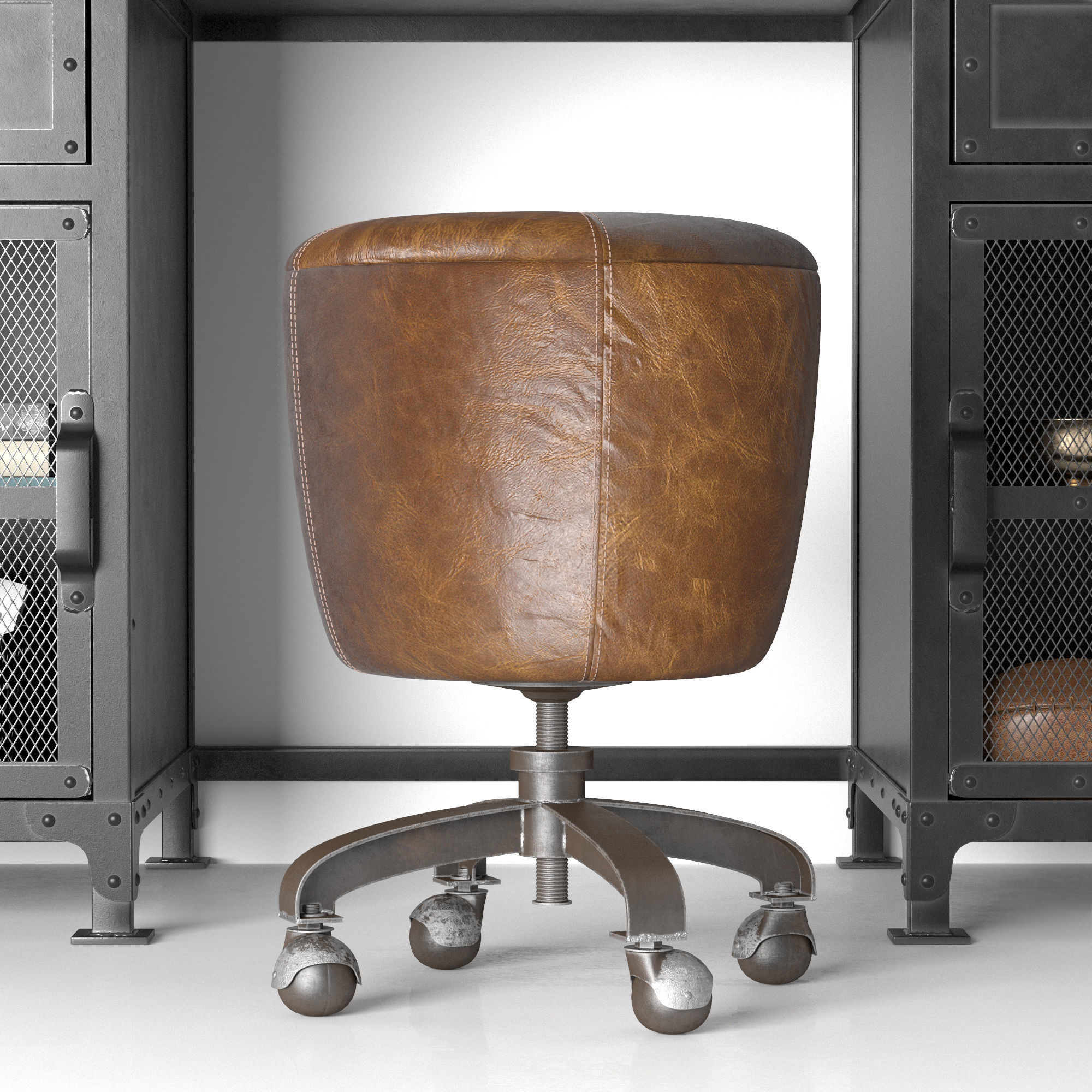 Hopper Storage Desk 3D model_3