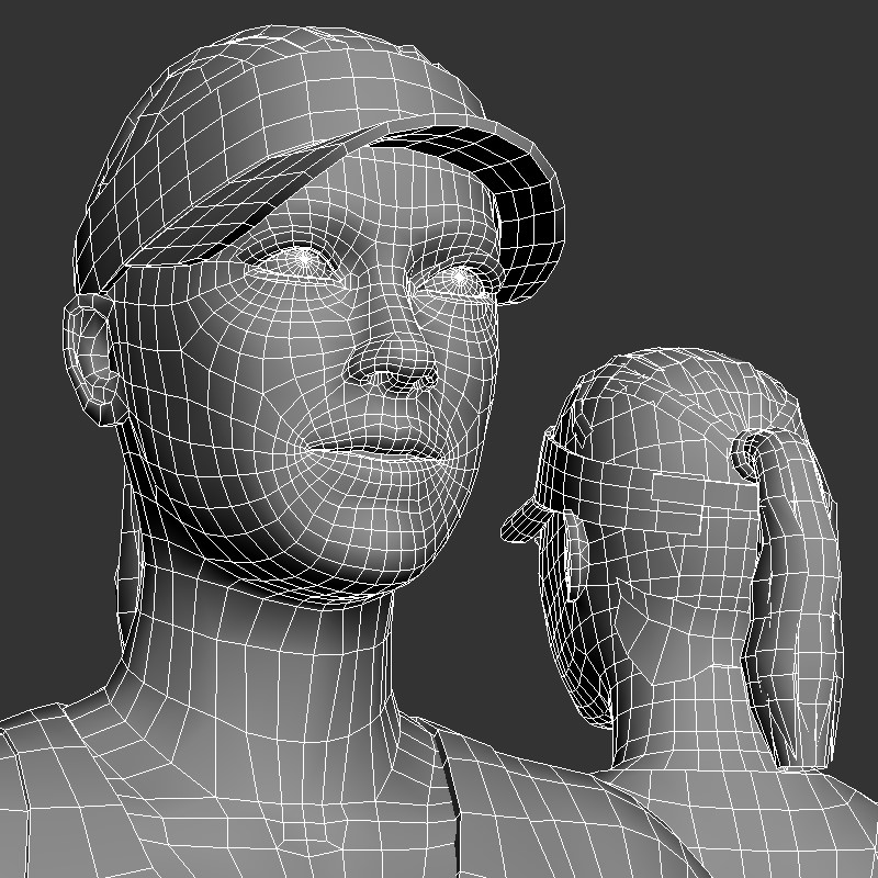 Tennis Player Girl Low-poly 3D model_19