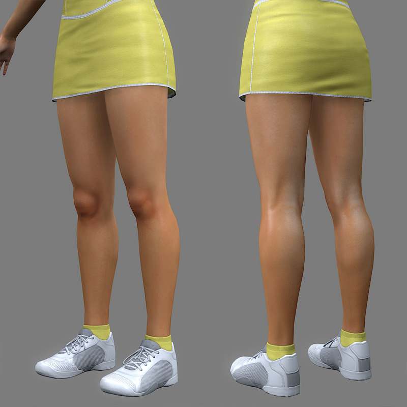 Tennis Player Girl Low-poly 3D model_11