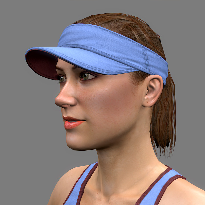 Tennis Player Girl Low-poly 3D model_16