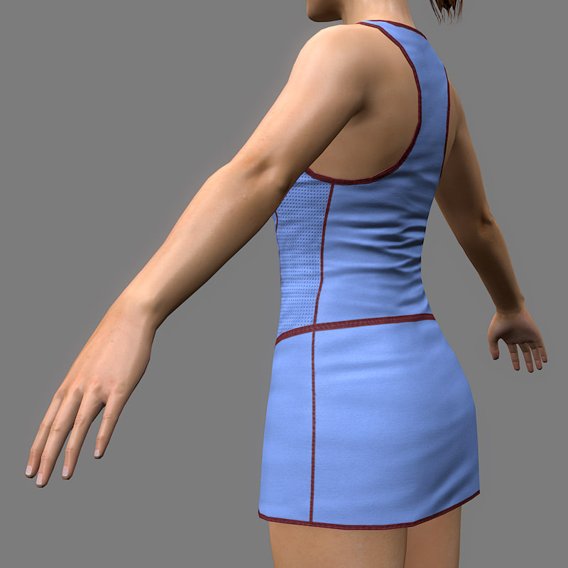 Tennis Player Girl Low-poly 3D model_13