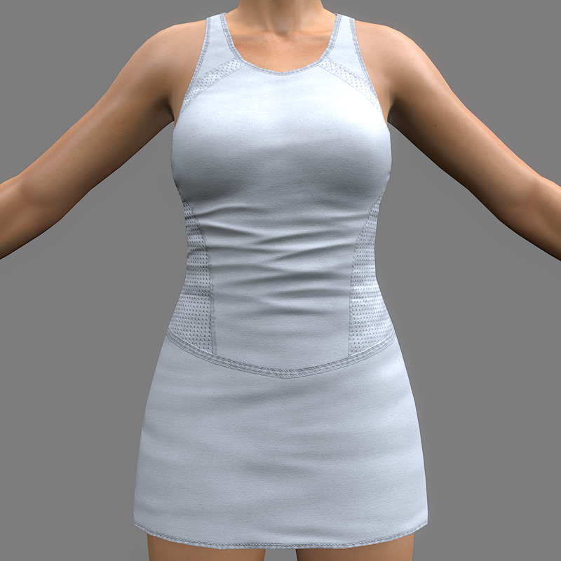 Tennis Player Girl Low-poly 3D model_12