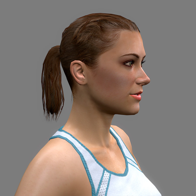 Tennis Player Girl Low-poly 3D model_17