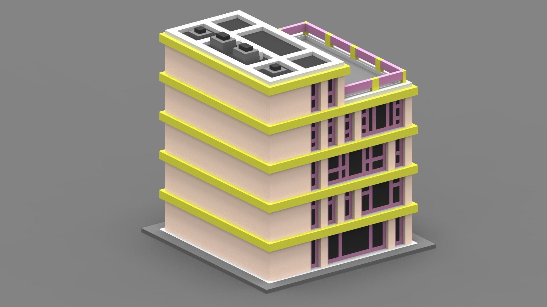 House Voxel - 3 Low-poly 3D model_2