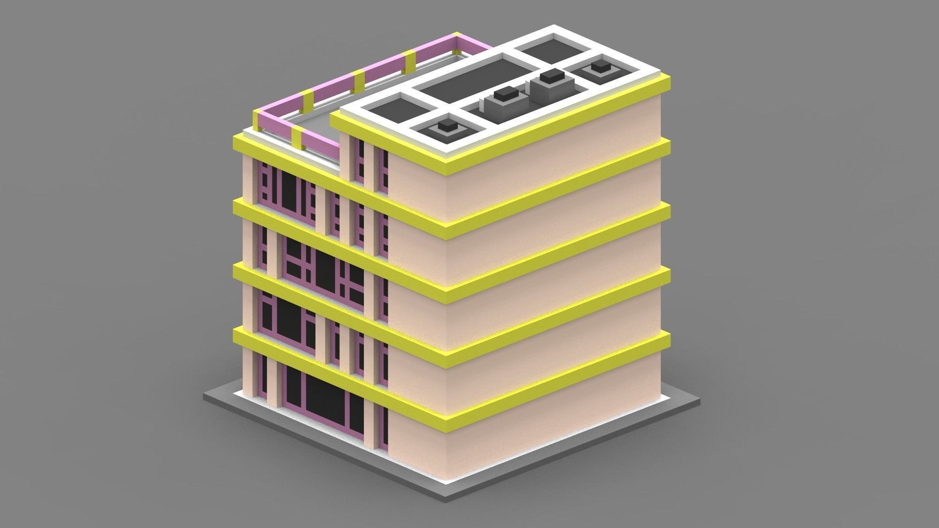 House Voxel - 3 Low-poly 3D model_1
