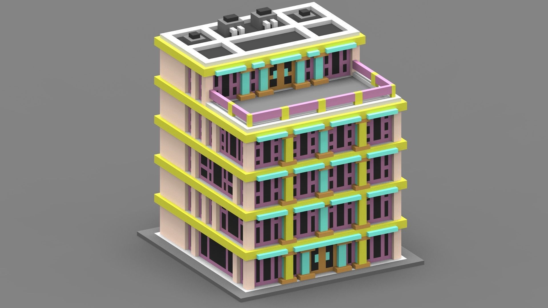 House Voxel - 3 Low-poly 3D model_3