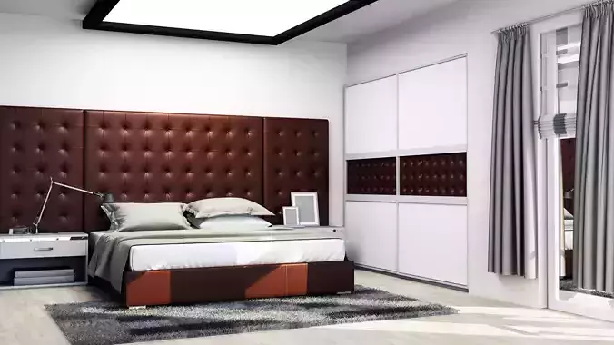 BEDROOM 3 modern with upholstered headboard