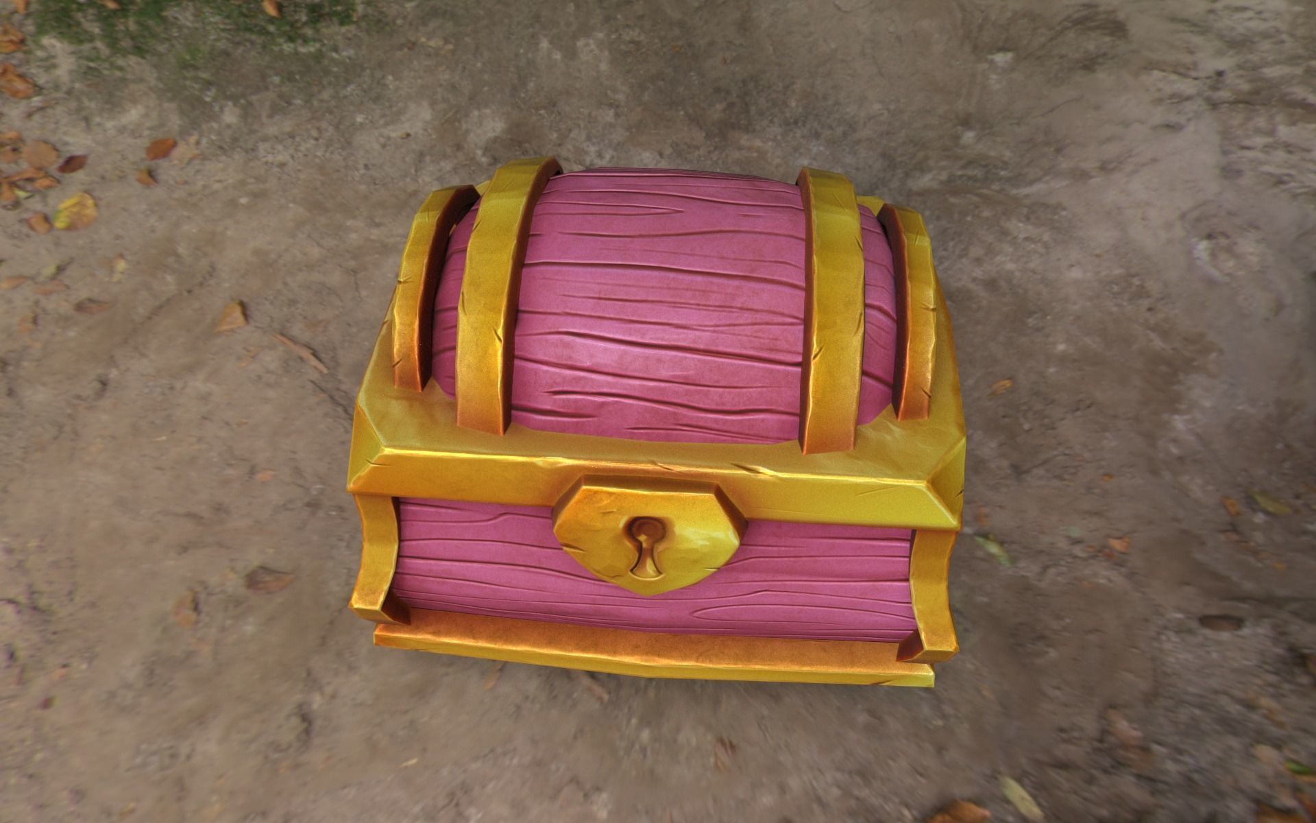 Stylized Toon Chest Low-poly 3D model_5