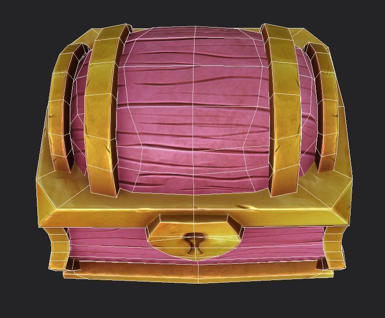 Stylized Toon Chest Low-poly 3D model_9