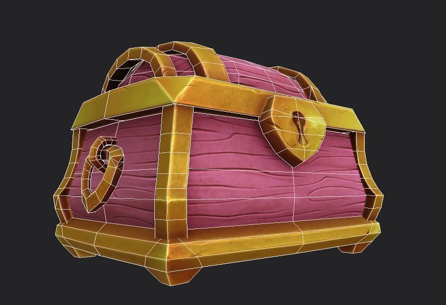 Stylized Toon Chest Low-poly 3D model_7