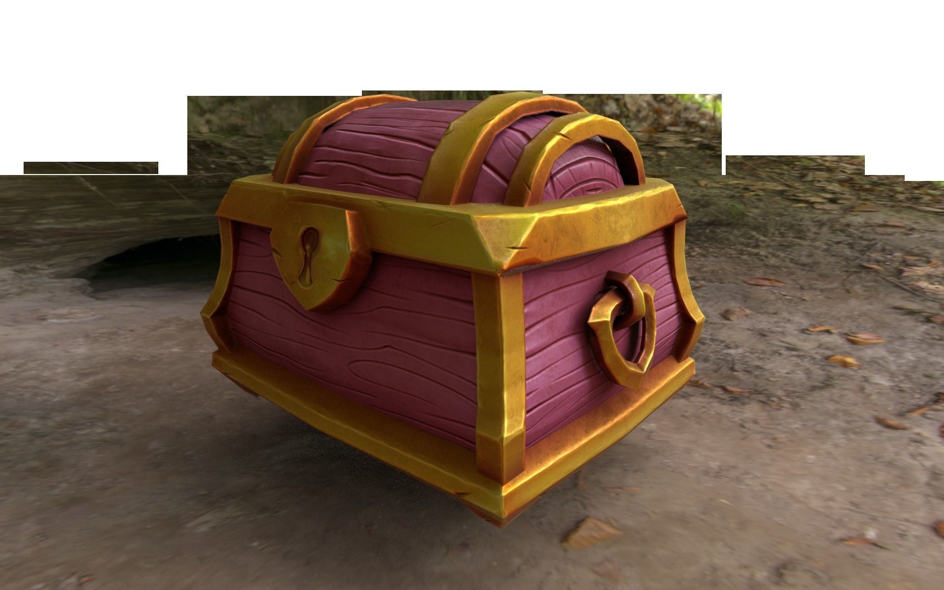 Stylized Toon Chest Low-poly 3D model_3