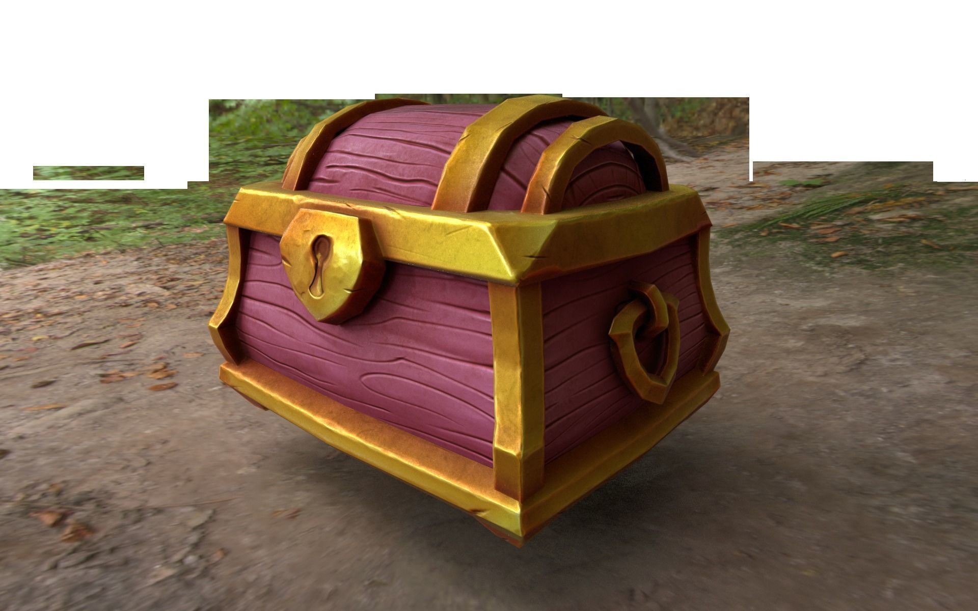 Stylized Toon Chest Low-poly 3D model_2