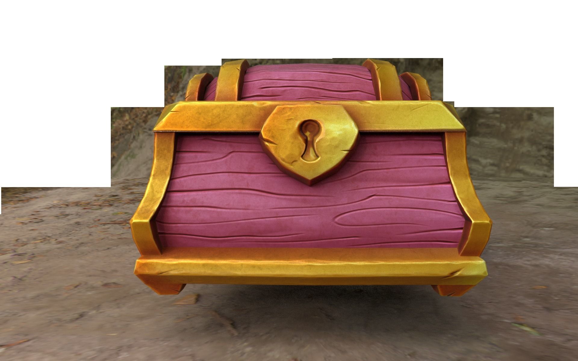 Stylized Toon Chest Low-poly 3D model_4