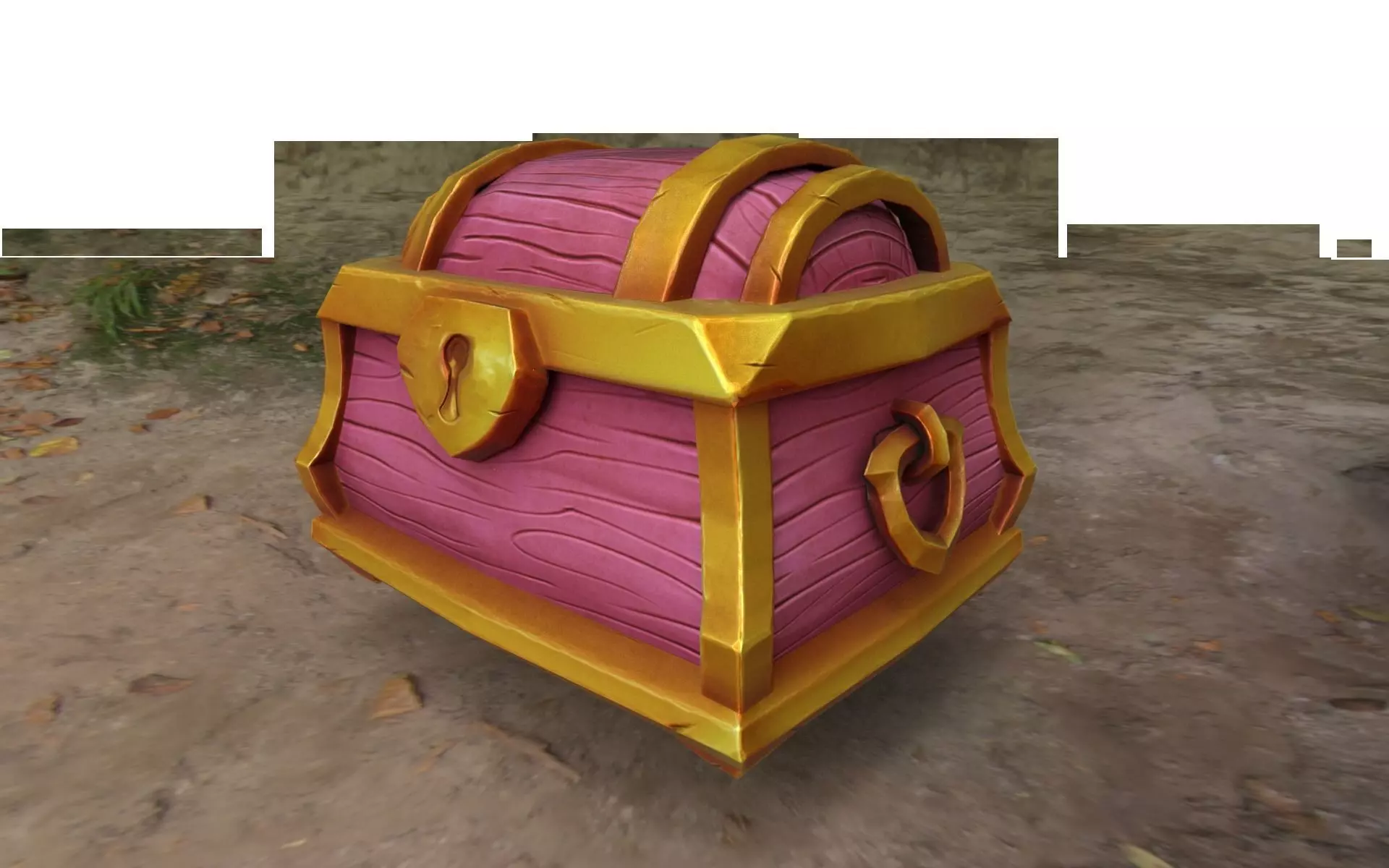 Stylized Toon Chest Low-poly 3D model_0