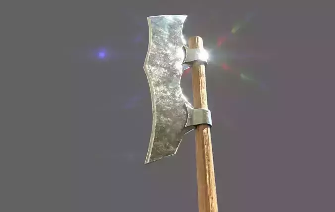 Realistic Low Poly Medieval Axe Low-poly 3D model