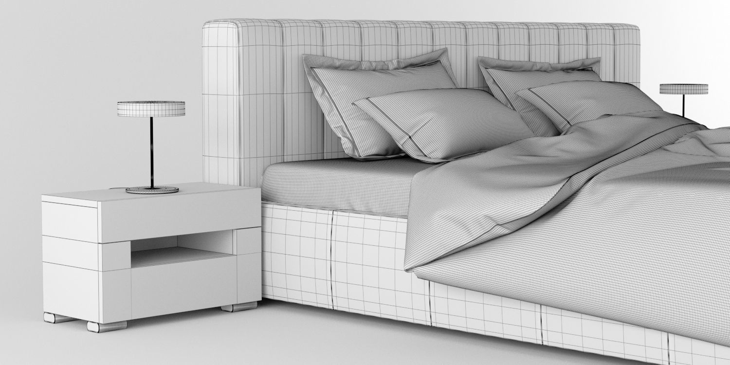 modern bed 1 3D model_10