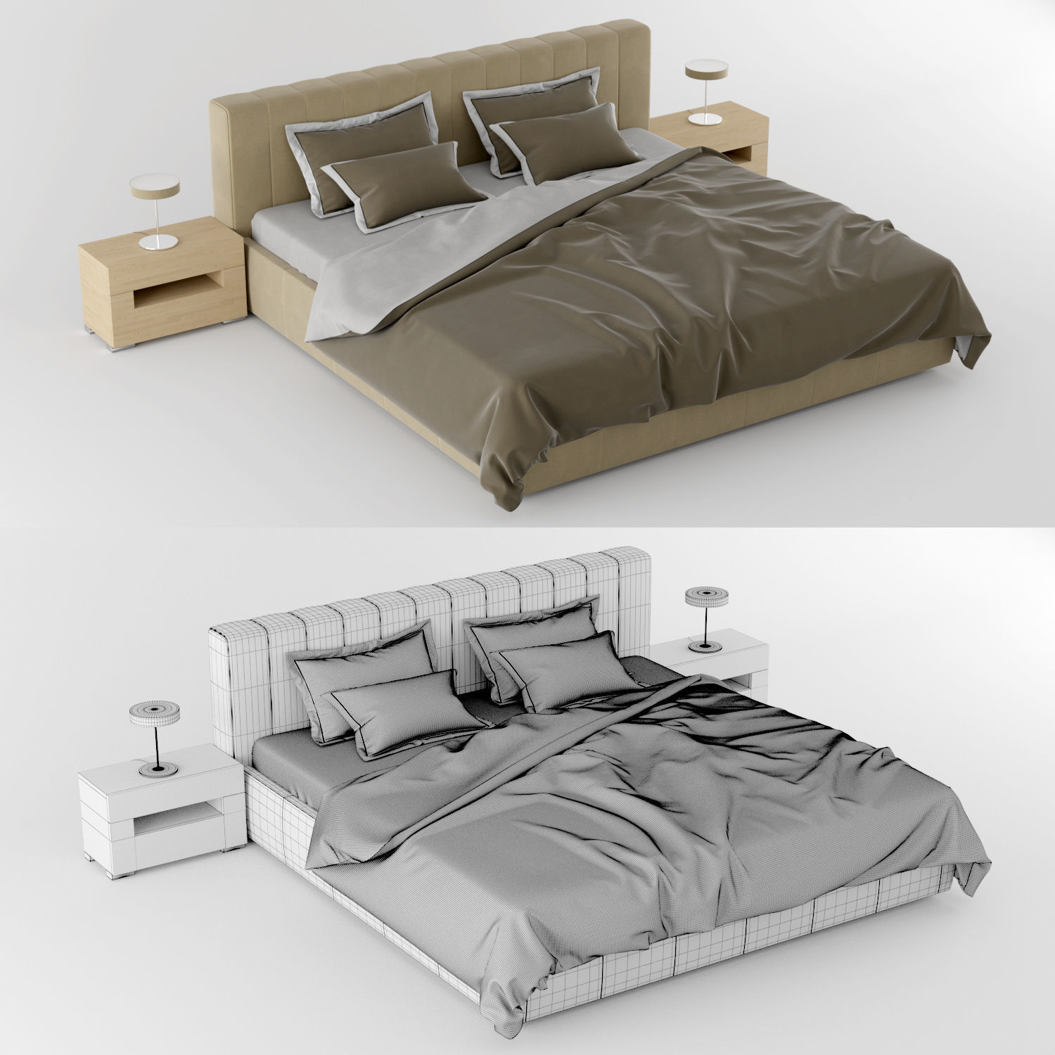 modern bed 1 3D model_2