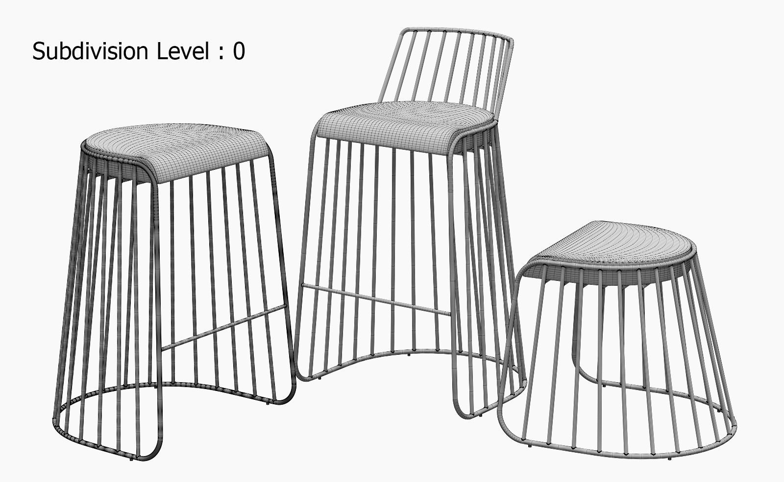 Brides Veil Bar and Counter Stool by Phase Design 3D model_7
