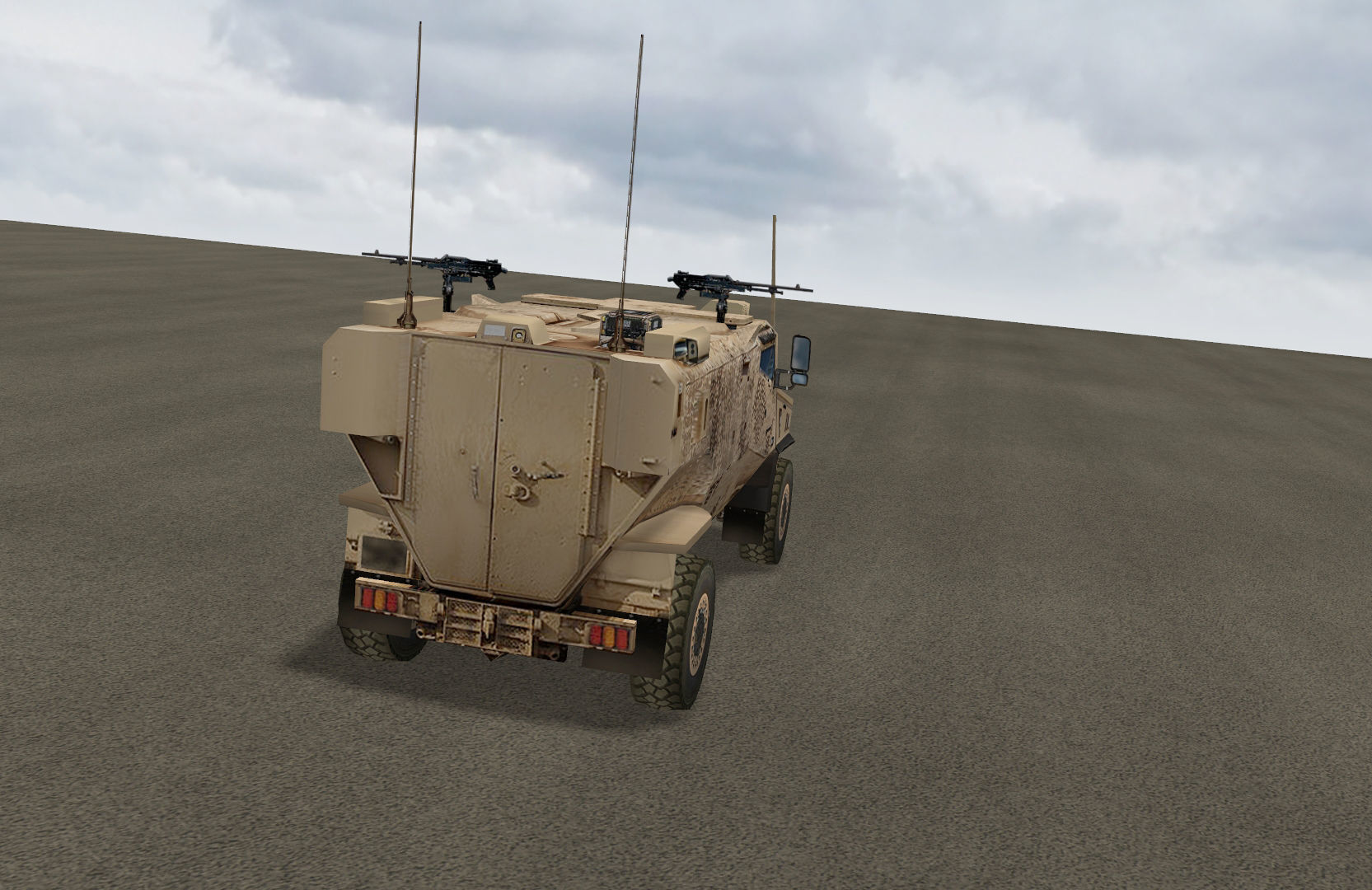 Foxhound armoured vehicle Low-poly 3D model_3