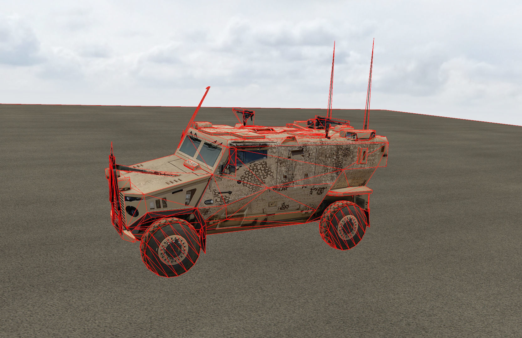 Foxhound armoured vehicle Low-poly 3D model_1