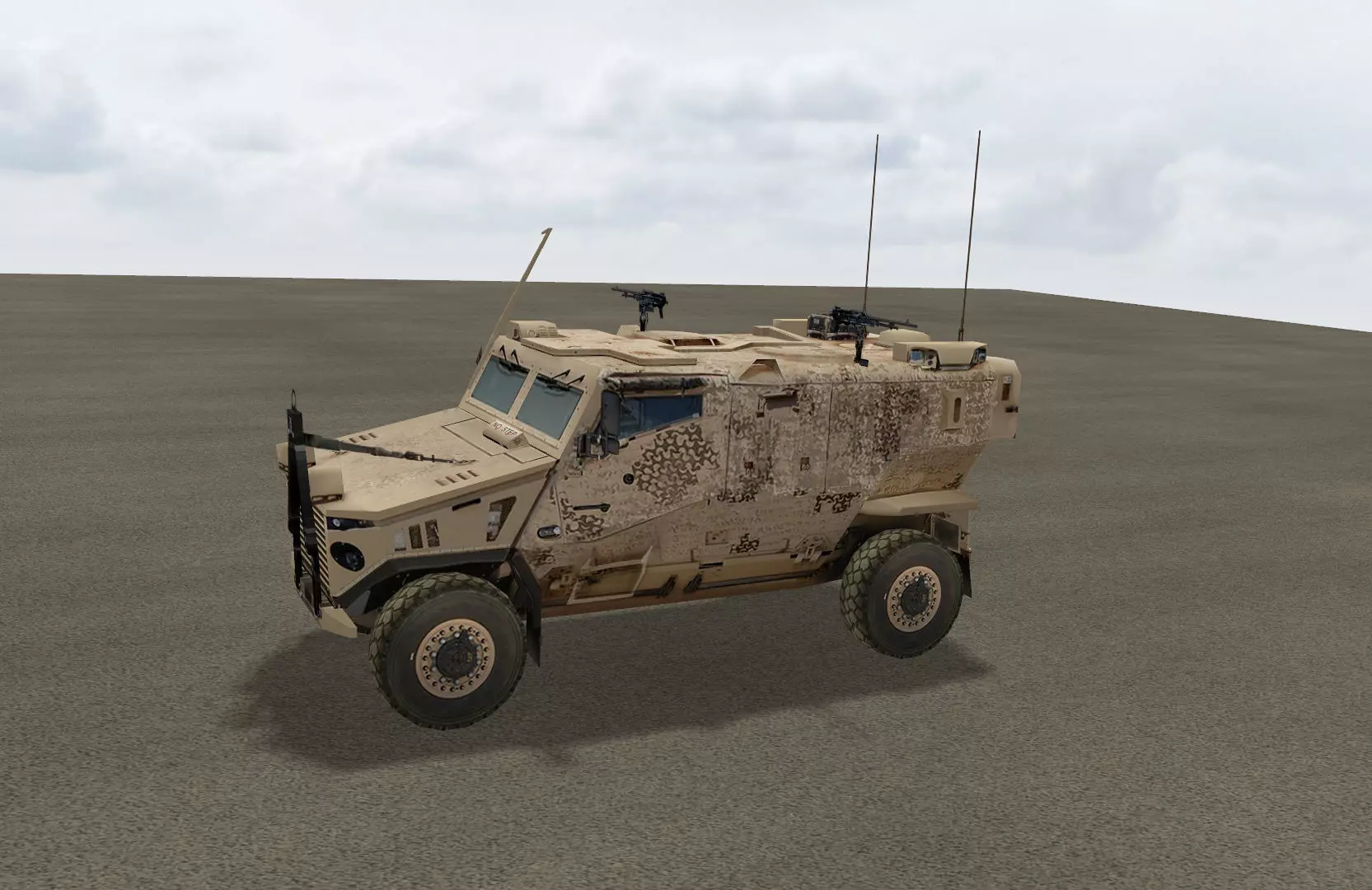 Foxhound armoured vehicle Low-poly 3D model_0