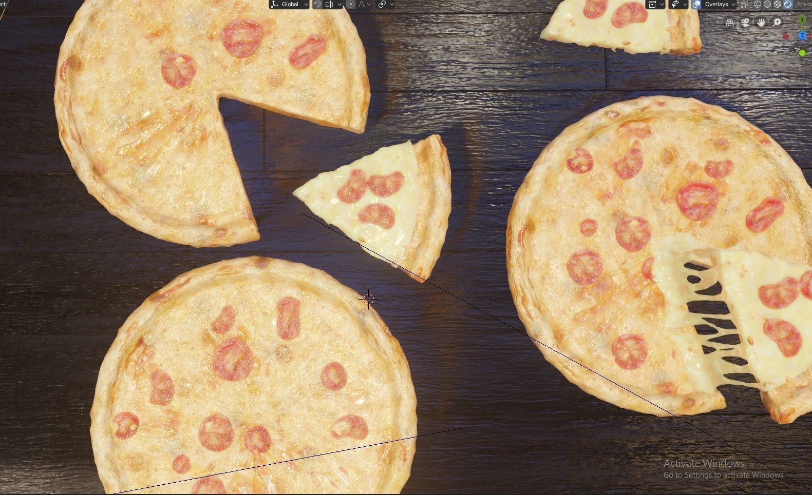 pepperoni pizza slices  Low-poly 3D model_5