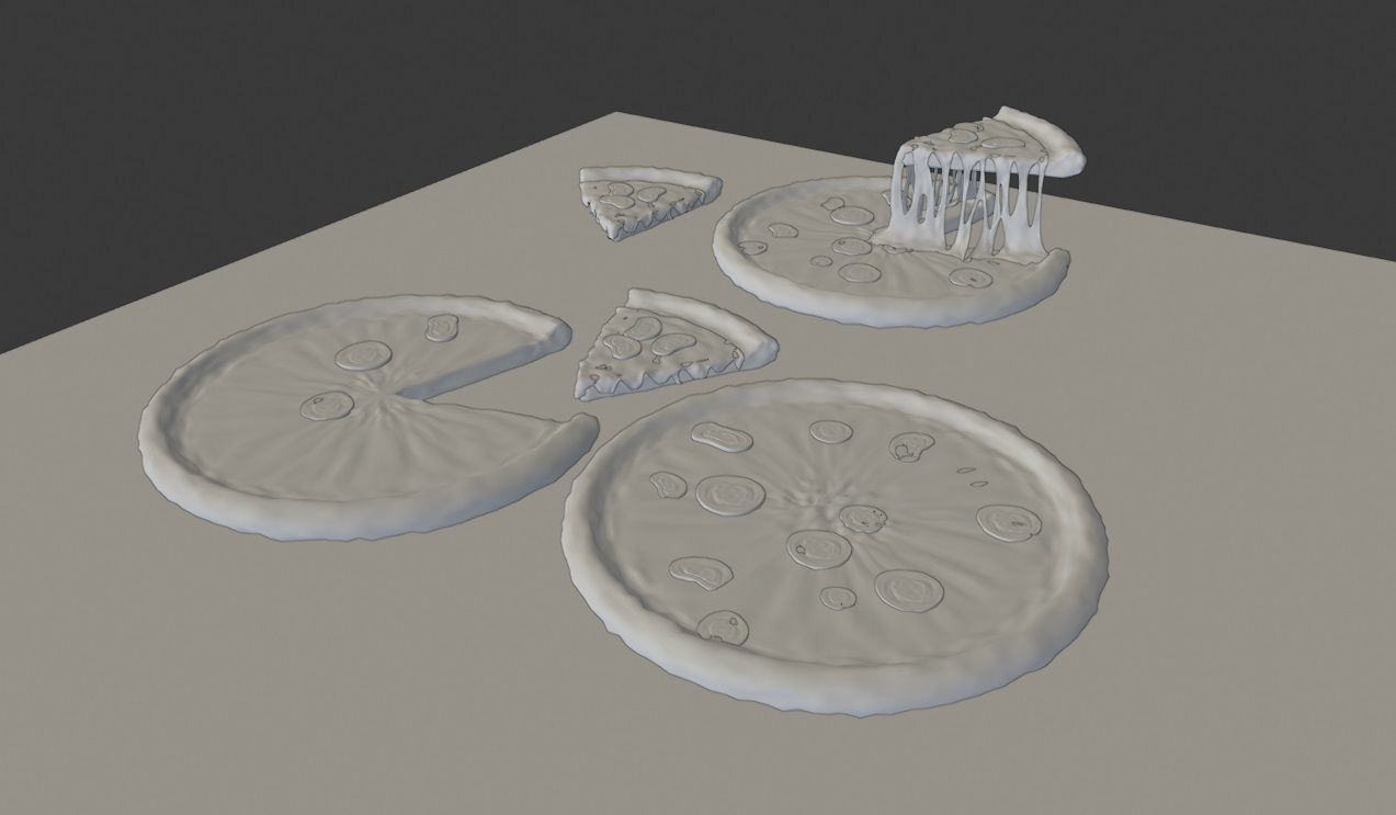 pepperoni pizza slices  Low-poly 3D model_10