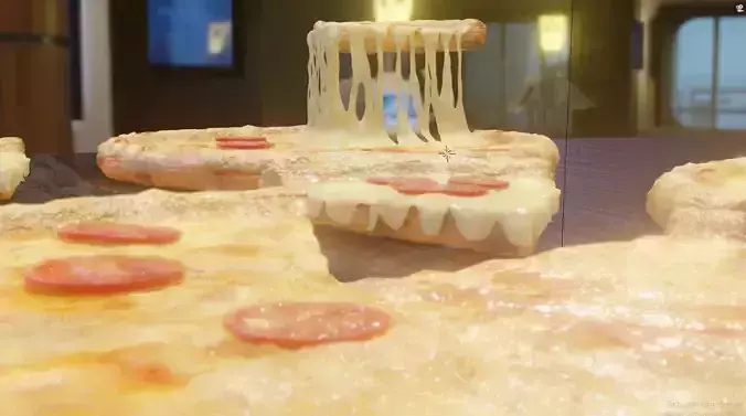 pepperoni pizza slices  Low-poly 3D model