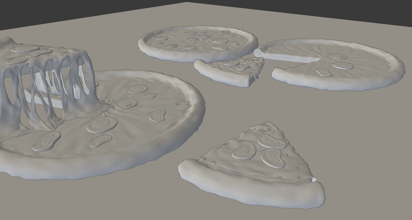 pepperoni pizza slices  Low-poly 3D model_9