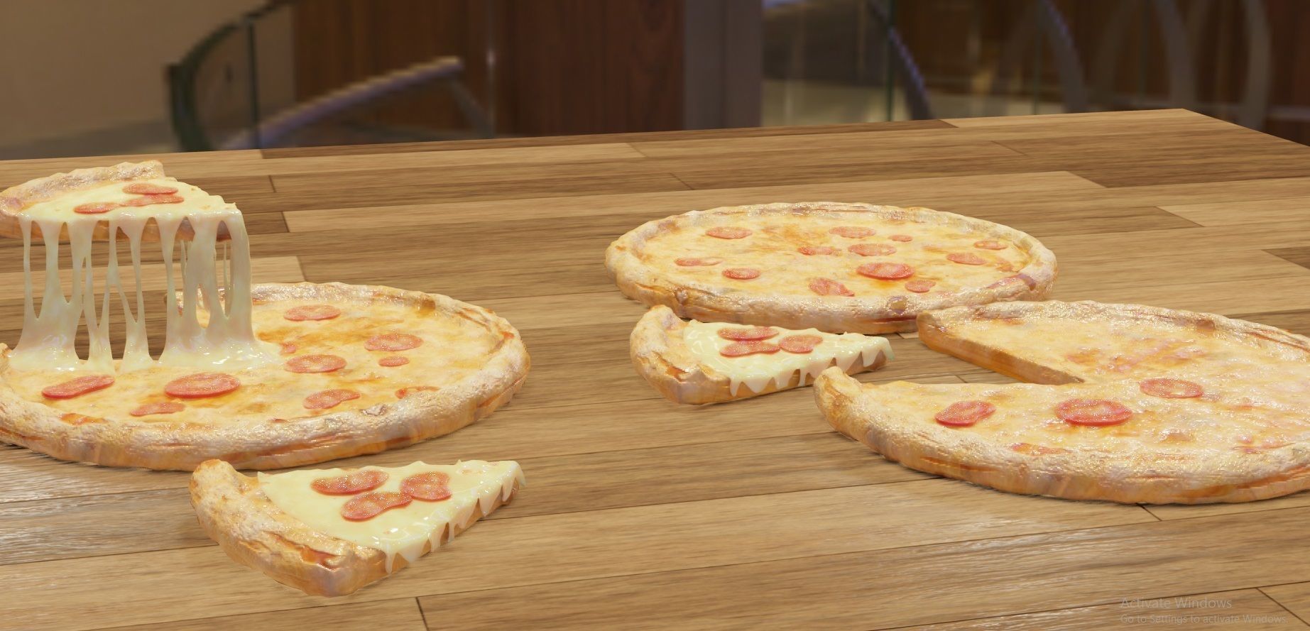 pepperoni pizza slices  Low-poly 3D model_2