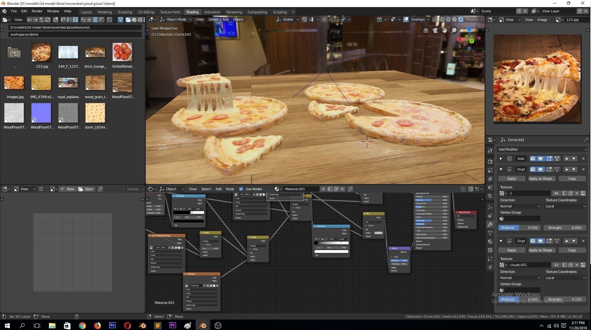 pepperoni pizza slices  Low-poly 3D model_13