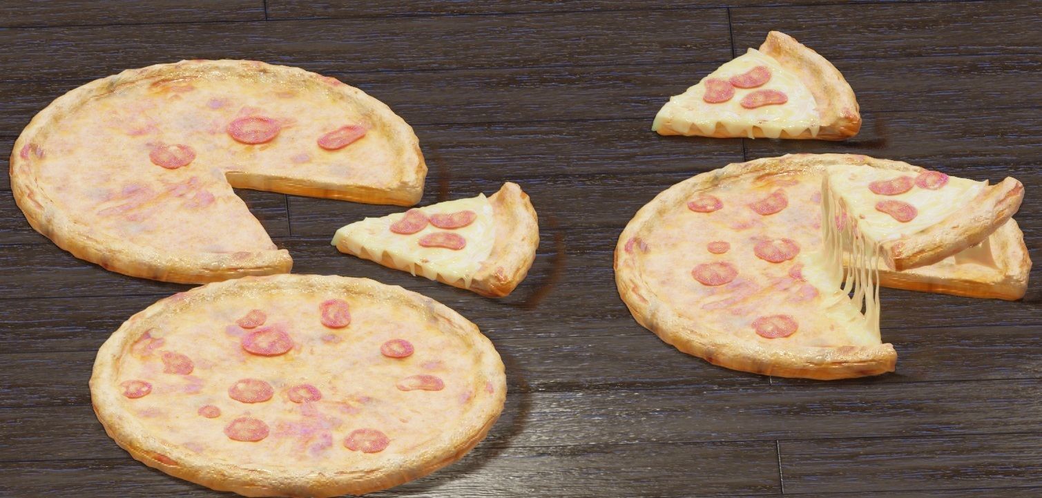 pepperoni pizza slices  Low-poly 3D model_11