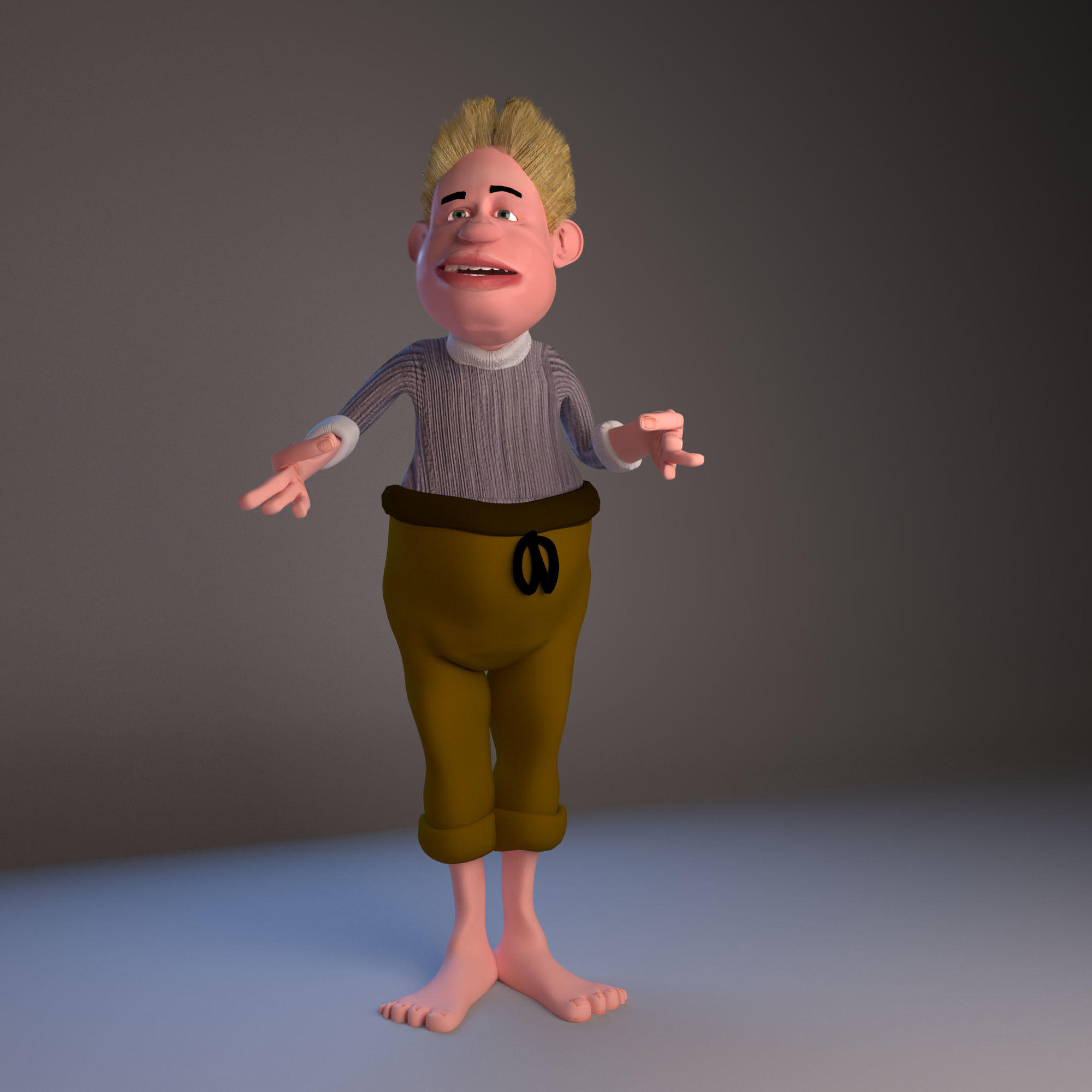 cartoon character Low-poly 3D model_4