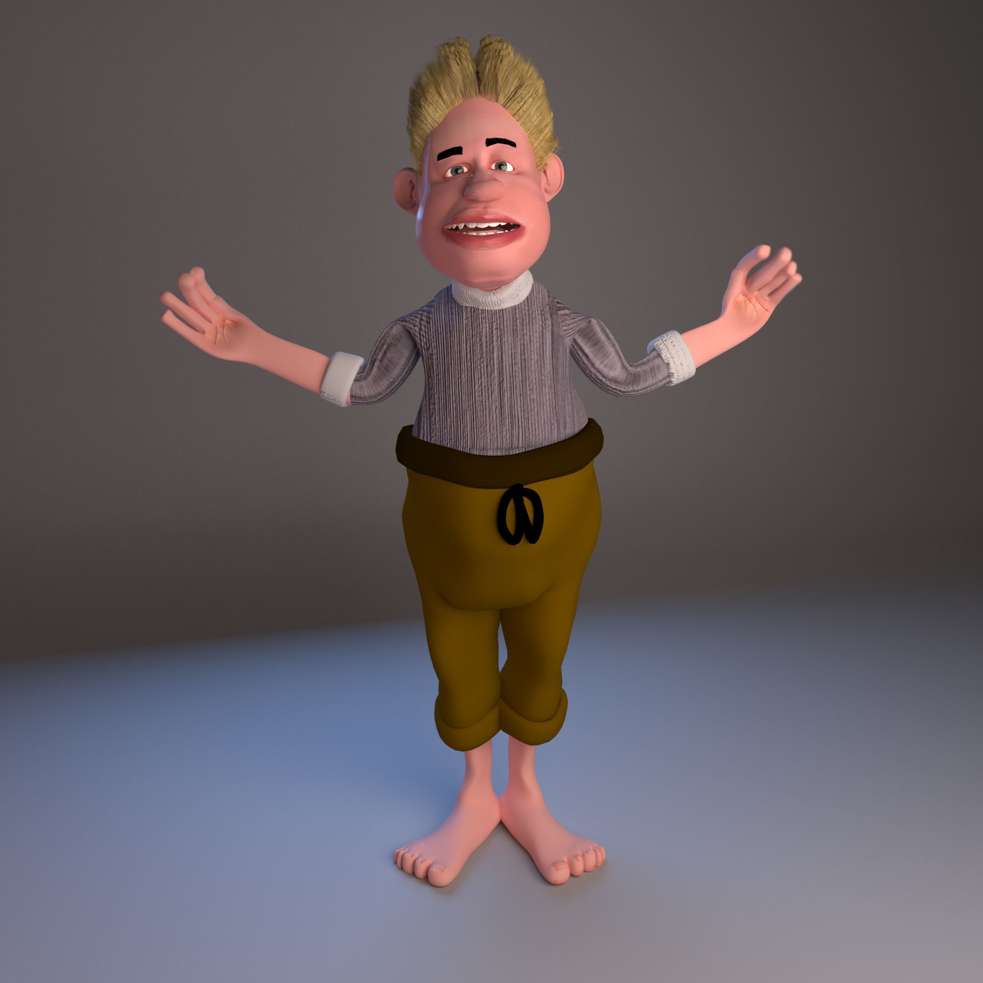 cartoon character Low-poly 3D model_5