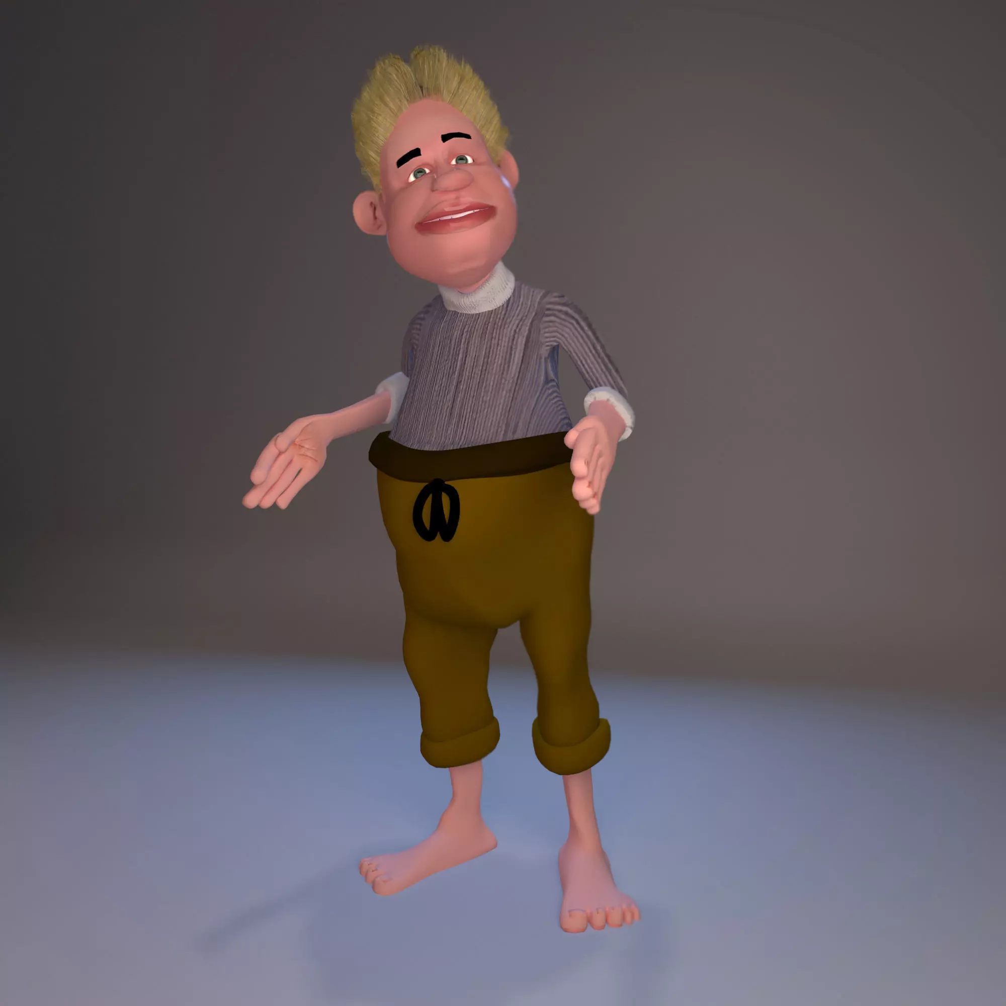 cartoon character Low-poly 3D model_0