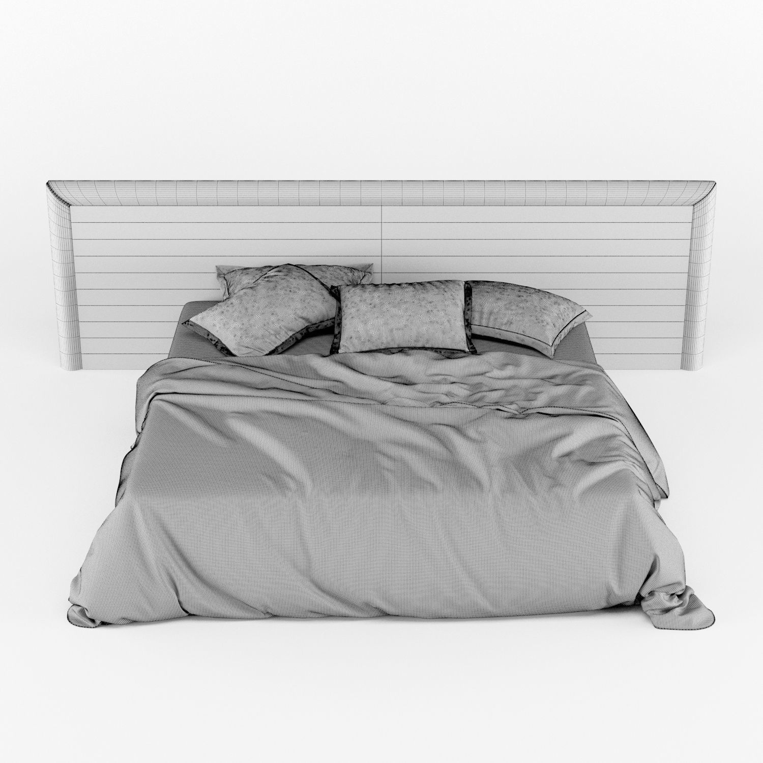 modern bed 2 3D model_1