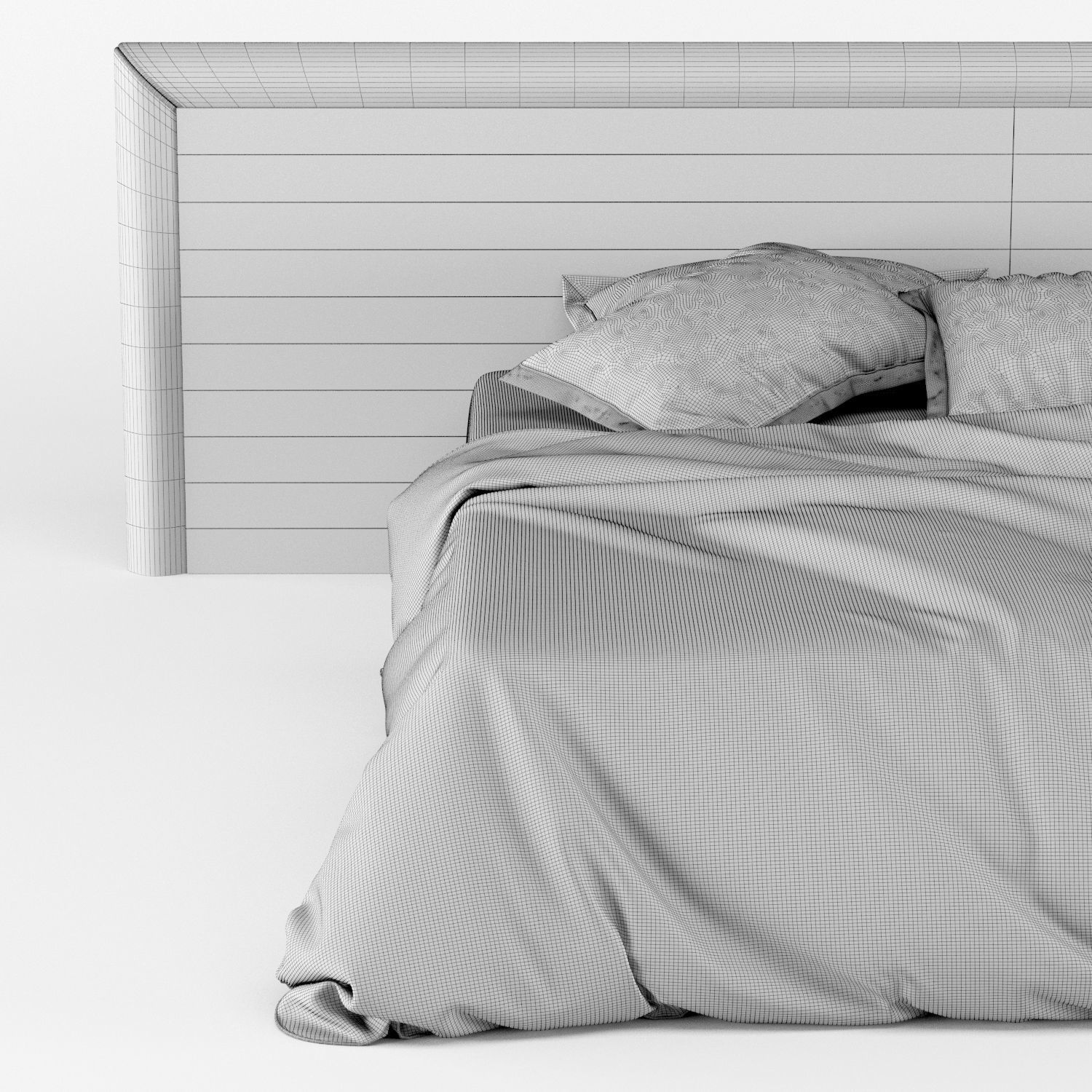 modern bed 2 3D model_4
